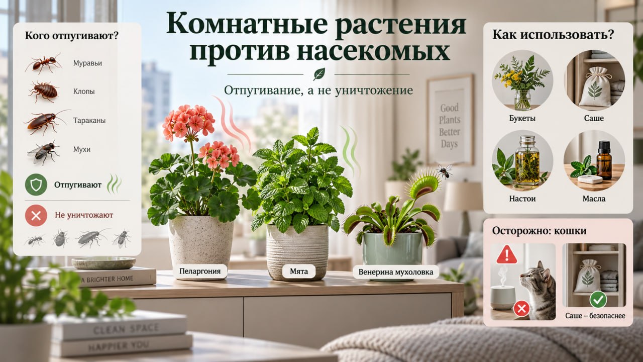 Комнатные растения, помогающие от насекомых в квартире